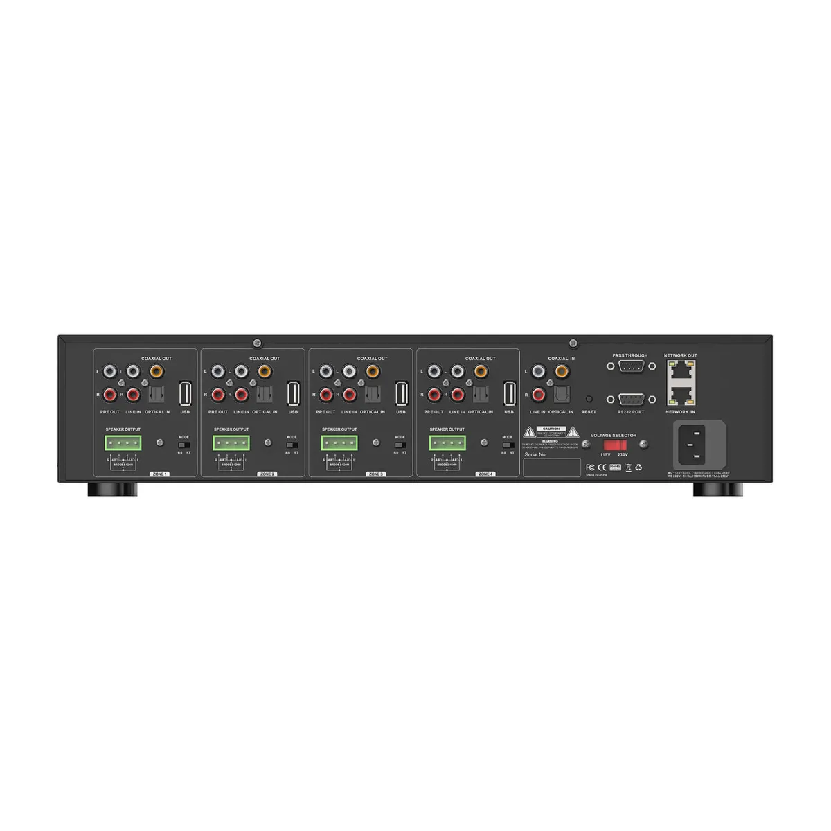 HA400 4 Zone Amplifier with AirPlay 2 and Network 官网产品图