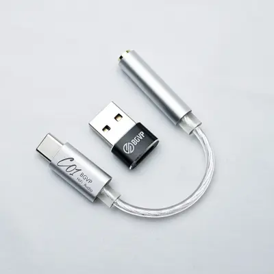BGVP C01 Adapter HIFI Cable DAC Tunable App USB CB1200 Chip Headphone Amplifier HIFI Digital Converter Earphone Adapter 官网产品图