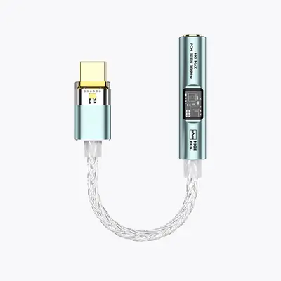 NICEHCK NK1 MAX USB C to 3.5mm Audio Adapter - Type C to Aux DAC Dongle, Silver-Plated OCC, Supports Mic/Volume Controls, HiFi Amp for Android & PC 官网产品图