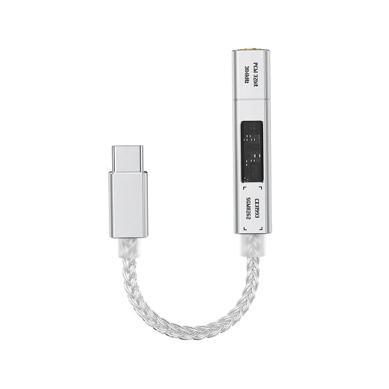 NICEHCK NK1 Ultra Upgraded USB-C to 3.5mm Adapter, Type C to Aux DAC Dongle with 8 Strands Silver-Plated OCC Copper 官网产品图